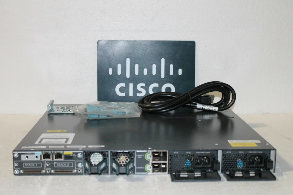 Cisco WS-C3750X-24P-S C3KX-SM-10G w/Dual AC-1 Year Warranty - Image 3 of 4