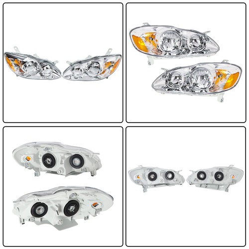 Headlights Assembly For Toyota Corolla 2001-2002 Headlamps Left+Right Halogen - Picture 7 of 12