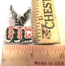 FTW pin vintage collectible old biker vest hat pinback motorcycle memorabilia
