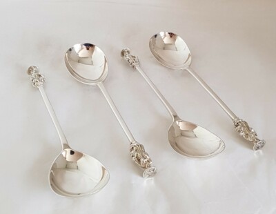Victorian sterling silver Apostle Spoons. Heraldic Crests / Seals. London 1897