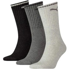 Image of Puma 3-Pack Stripe Sports Socks, Grey Mix
