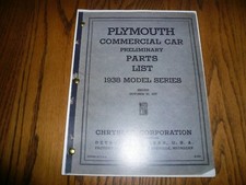 1938 Plymouth Commercial Car Preliminary Parts List  - Copy - D-4412