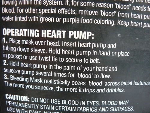 Vtg. SCREAM ~GHOST FACE~ MASK w/ BLEEDING Heart Pump NEW IN BOX (1997) Fun World - Picture 8 of 9