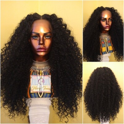 Curly Lace Front Wig | HD Lace Human Hair Blend Wig | African American Wig 