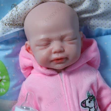 COSDOLL 18.5" Drink-Wet Girl Doll 6.13LB Soft Silicone Newborn Reborn Baby Dolls