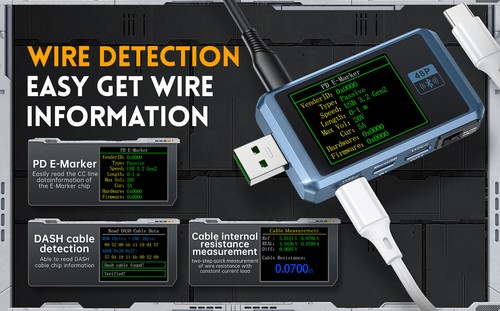 FNIRSI FNB48P USB Tester Voltmeter Ammeter Type C Fast Charge Detection Voltage - Foto 7 di 21