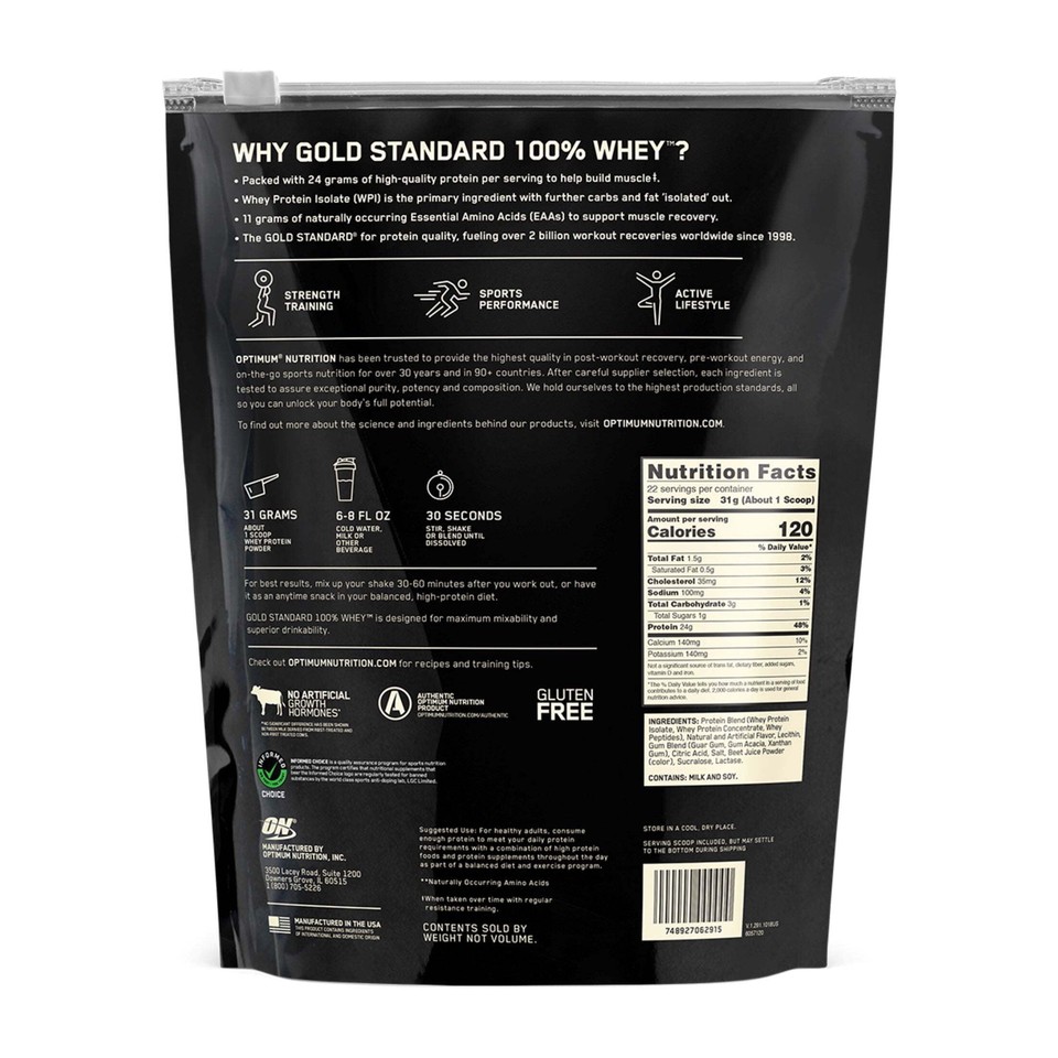 Optimum Nutrition, Gold Standard 100 Whey Protein, Strawberries & Cream, 22 748927062915 eBay