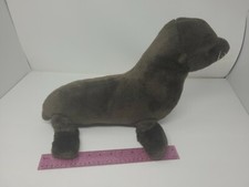 FAO Schwarz LARGE BROWN SEA LION SEAL Realistic Animal PLUSH SOFT TOY Schwartz