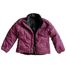 REI Girls Goose Down Reversible Full Zip Puffer Winter Jacket Size Small S 7/8