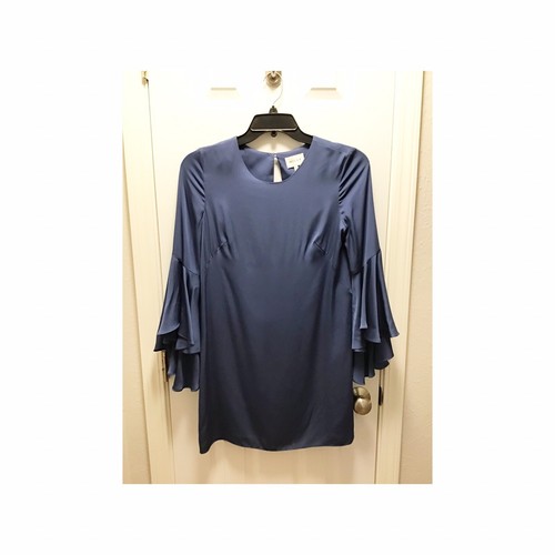 MILLY Womens Bell Sleeve Blue Silk Blend Dress Size 6