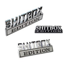 4pc Shitbox Edition Chrome Emblem Badges Fits Chevy Ford Car Truck