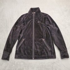 REI Fleece Jacket Womens Large Black Full Zip 100 Polyester Outdoor Casual