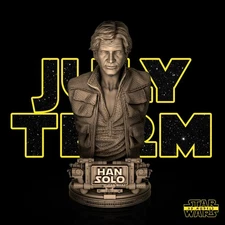 Young Han Solo 3D Printed star wars statue Unpainted one piece! GREY