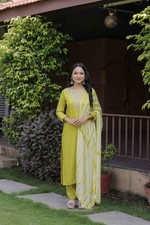 Women  s Embroidered Kurta Pant Dupatta Set