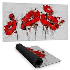 Begin Home Decor C1DM1531X6S6CB 16 x 32 in. Abstract Poppy Flowers Desk Mat -...