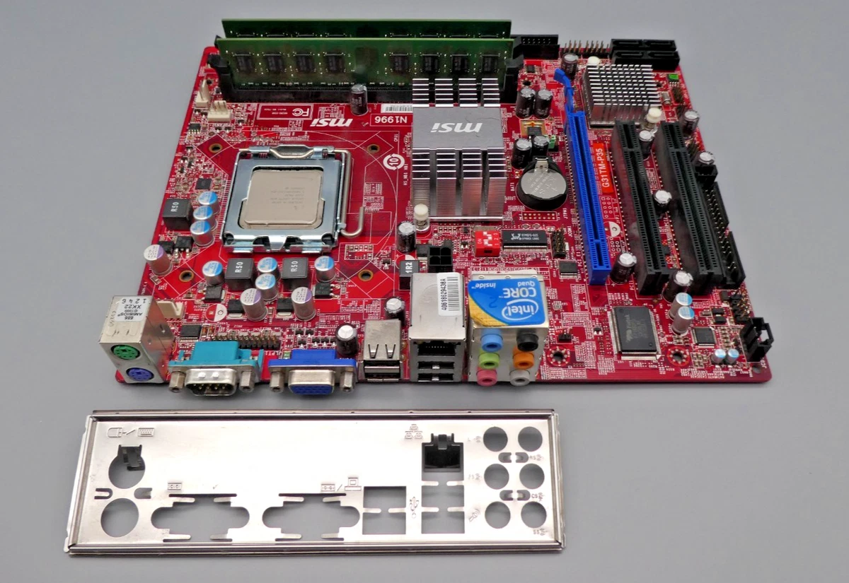 CARTE MÈRE MSI MS-7529 LGA775 - VER 1,6 (G31TM-P35) + E7400 2,8 GHz