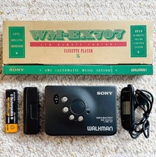 FULL SET Sony EX707 Walkman Cassette Player, EX BLK Working 3581