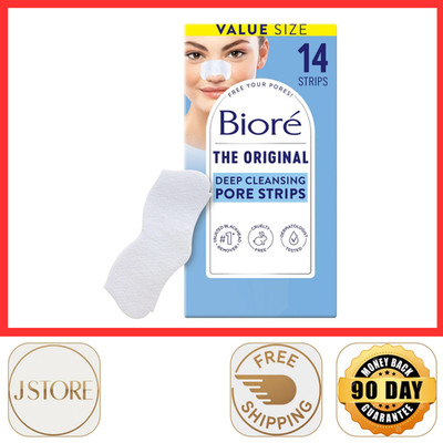 Biore Deep Cleansing Pore Strips 14 Count Blackhead Remover for Nose Oily Skin
