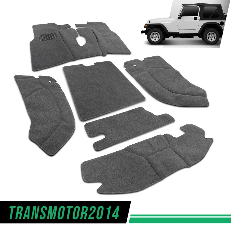 Kit de alfombras interiores aptas para Jeep Wrangler TJ 1997-2006 6 PIEZAS alfombrillas nuevas Foto 2 de 4
