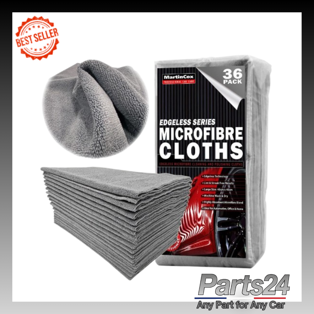 GREY EDGELESS MICROFIBRE CLOTHS TOWELS 36 PACK BUFFING DRYING CLEANING DETAILING