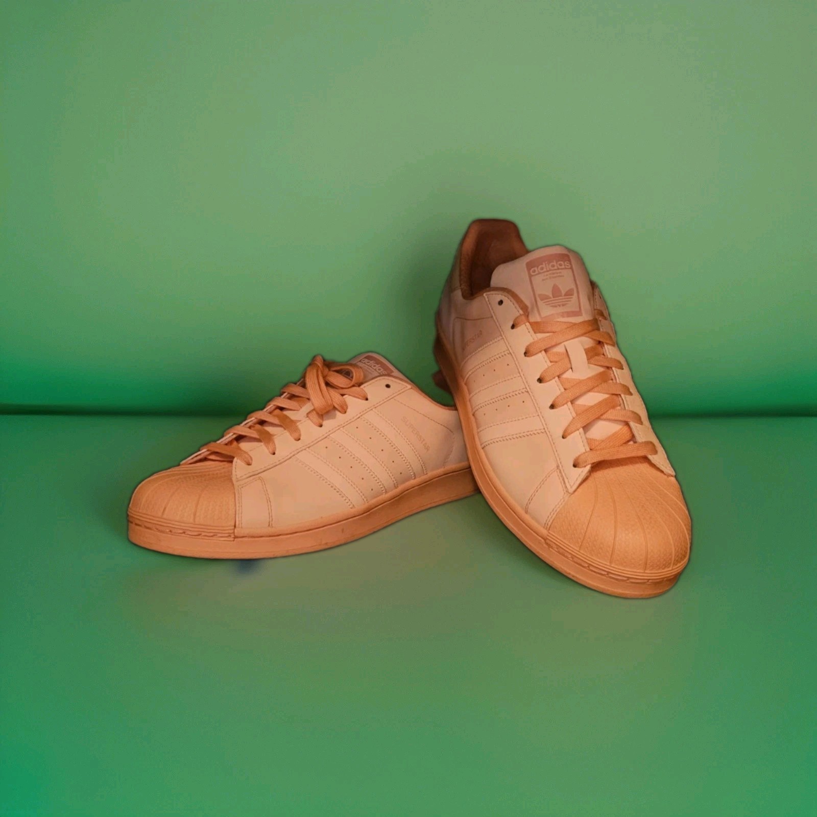 vibrant orange color Adidas Superstar Mens Sneaker size 13 thumbnail 2