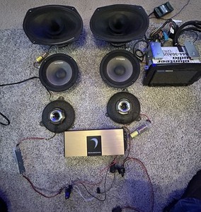 Harley Davidson  Diamond Audio horn Speaker bundle/sony ax 5500 radio 