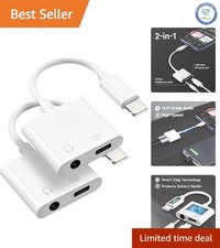2-Pack Lightning to 3.5mm Headphone Adapter Aux  Charger Apple MFi Certified 
