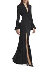 Cinq A Sept Womens Evelyn Twist Front Gown Dress 0 Black - Nwt $595