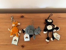 Jellycat Dingly Dangly Cat, Priscilla Persian 3 Key Rings With Tags RARE RETIRED