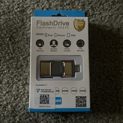 Lunani 128GB USB Flash Drive Dual Storage For iPhone & PC 
