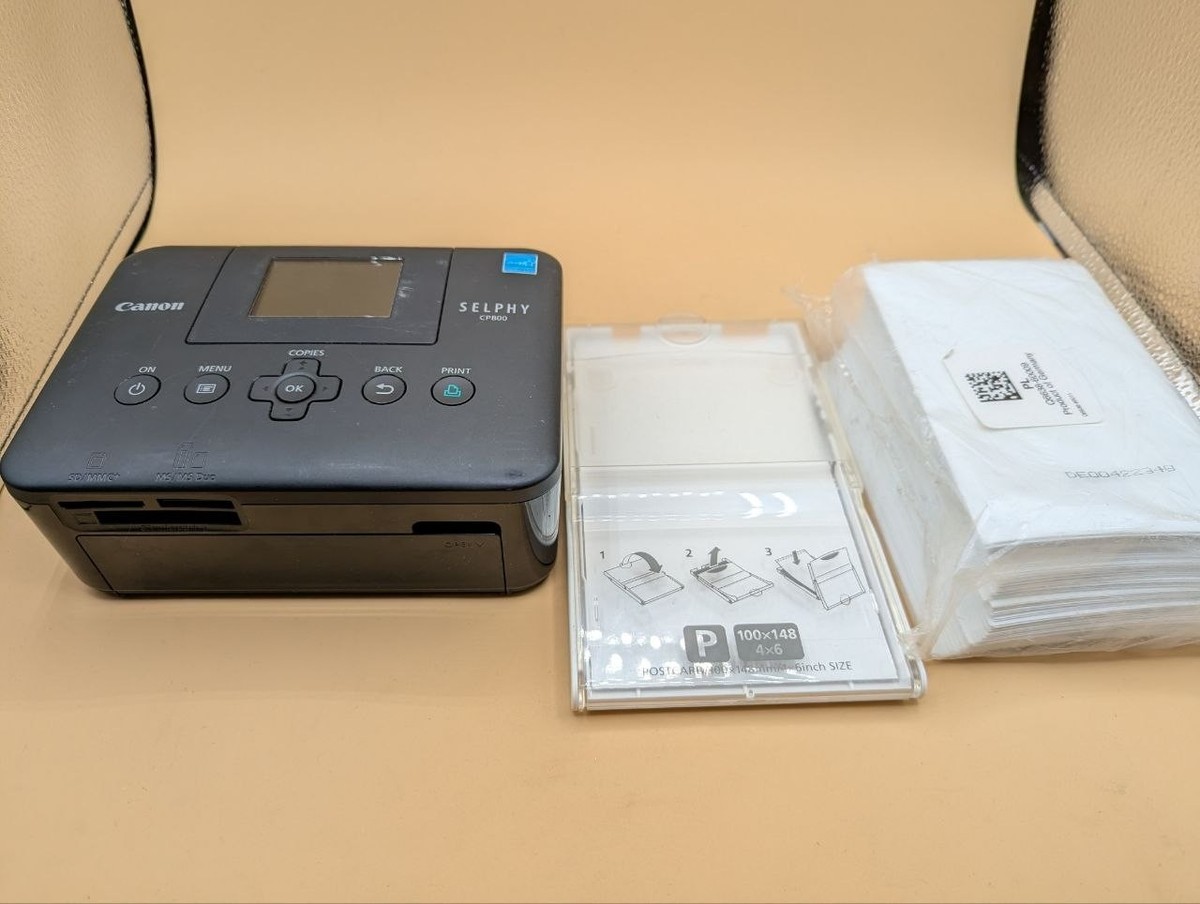 Canon Selphy CP800 Compact Photo Printer Black w Paper Tray 4x6
