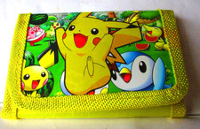 Collectible Pokemon Pikachu Trifold Yellow Nylon Canvas Wallet Trifold