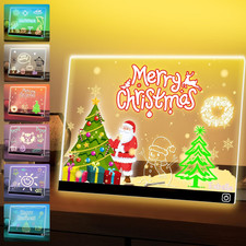 16 LED Drawing Message Note Board 7 Colors Light Acrylic Dry Erase Lumiboard wi