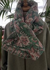 Handcrafted Quilted Keyhole Scarf, with Indian Block-Printed Fabric