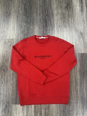 Mens Givenchy Paris Crew Sweater Red XL. 100% Authentic | eBay