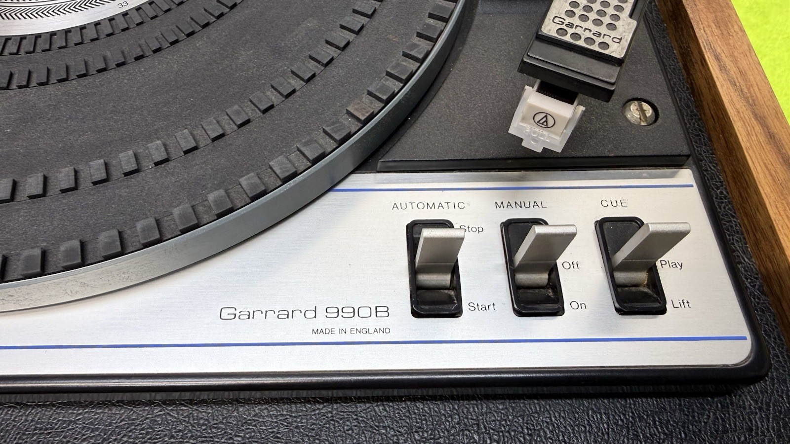 Garrard 990B Turntable SERVICED New Belt AT Cartridge Stylus See Video Works GRT