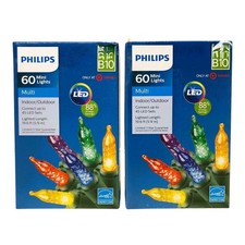 29401 - Philips 60 Mini Faceted Lights Set of Two NEW for Holiday Christmas Ligh