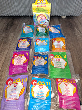 McDonald’s Ty Teenie Beanie Babies Full Set 1-12 Sealed + Happy Meal Box 1999