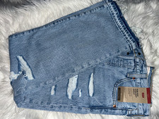 NEW Levi's Women's Ribcage Straight Ankle Jeans High Rise Distressed Size 25x27