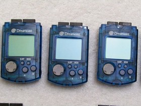 Official Sega Dreamcast Clear Blue VMU HKT-7000 Memory Card /w New Batteries