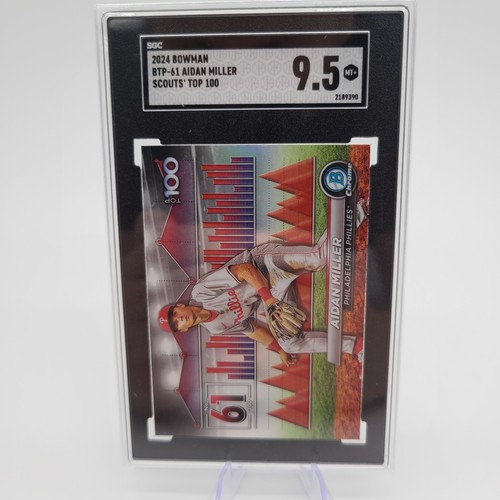 SGC 9.5 2024 Bowman Chrome Aidan Miller #BTP-61 Top 100 Prospects Phillies - Bild 1 von 2