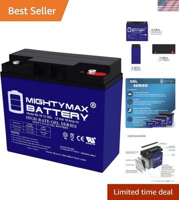 True Deep Cycle 12V 18AH GEL Battery - Resilient & Shock Resistant for Adventure
