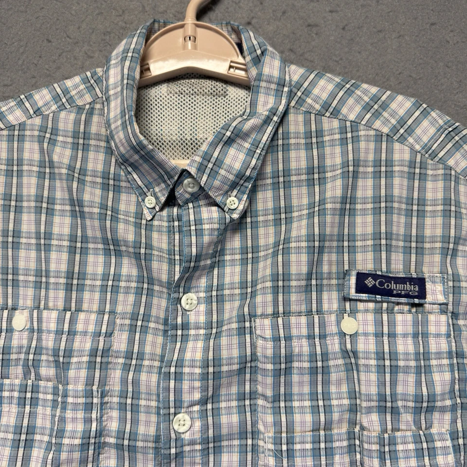 Camisa Columbia Adulto Mediana Verde Cuadros Pesca Omni Tono Ventilada Super Tamiami Foto 2 de 4