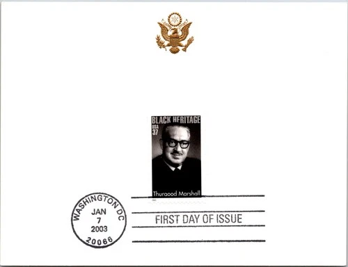 Dr Jim Stamps Maximum Card Black Heritage Thurgood Marshall 37C Fdc