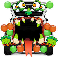 Halloween Trunk or Treat 3D Monster-Themed Car Decoration Kit with Eyes, Teeth,