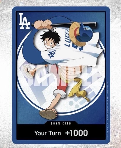 2026 Dodgers x One Piece Night Promo Card Monkey D Luffy SGA Presale Ships 7/3