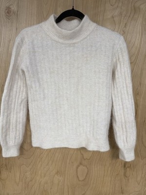 Stockh Lm Jane Knit Alpaca & Wool Blend Pullover Sweater Cream Size Small