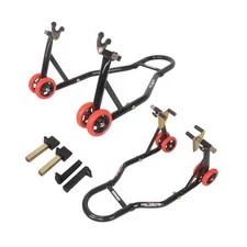 Motorcycle Stands Front Rear, 850lbs Combo Stand Lift with 4 Front and Rear