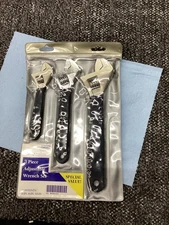 Sears Companion 3 Piece Adjustable Wrench Set NOS With Pouch. 
