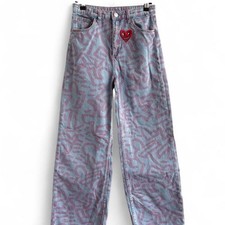 H&M x Keith Haring wide leg denim jeans - Teen size 13